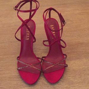 Ralph Lauren Satin Rhinestone Sandal